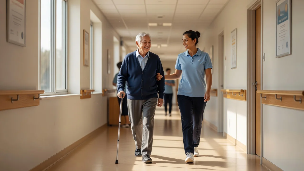 Doctor reviewing a bone density scan with a senior patient